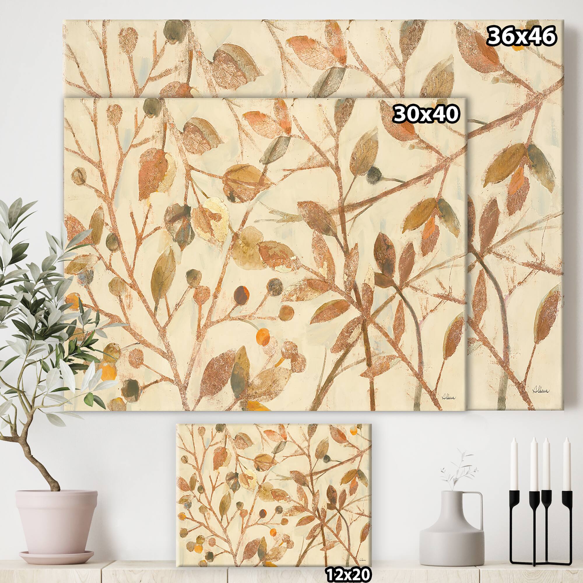 Designart - Copper Branches Composition
